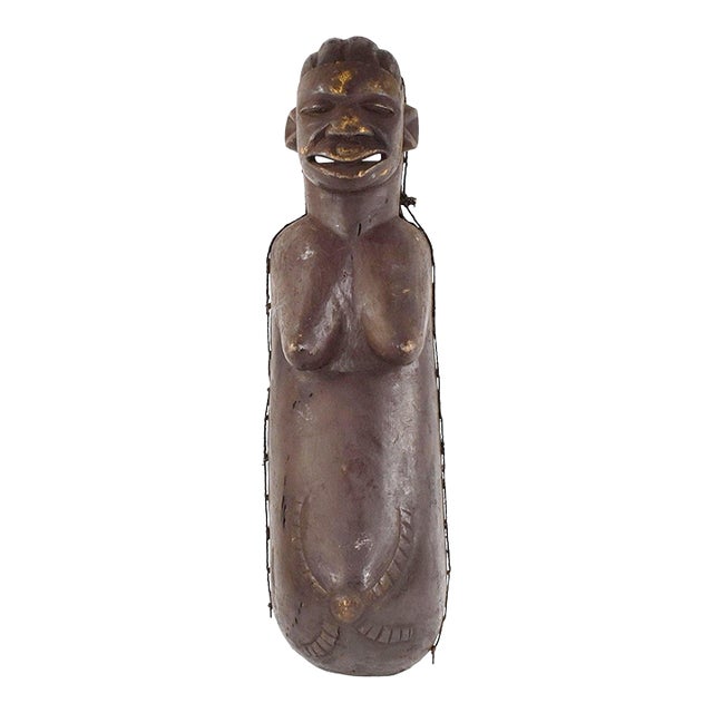 Early 20th Century Makonde Njorowe Pregnant Belly Mask with Face Tanzania For Sale
