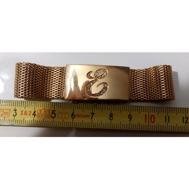 1950s Vintage Bracelet in 18 Karat Gold with 18 Diamonds attributed to Omega, 1957 For Sale - Image 5 of 18