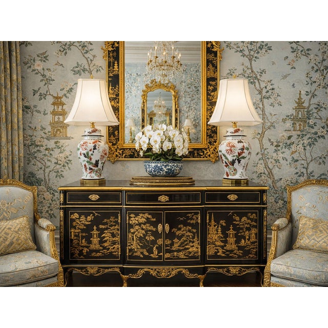 Offering a pair of rare LARGE French Porcelain de Paris Table Lamps by Paul Hanson circa Mid 20th Century. These large and...