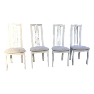 Vintage Italian Postmodern High-Back Slat Chairs by Tonon & C. - Set of 4 For Sale