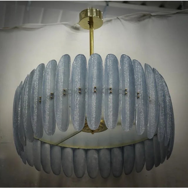 Mid-Century Style Murano Glass and Brass Ceiling Light, 2000s For Sale - Image 10 of 13