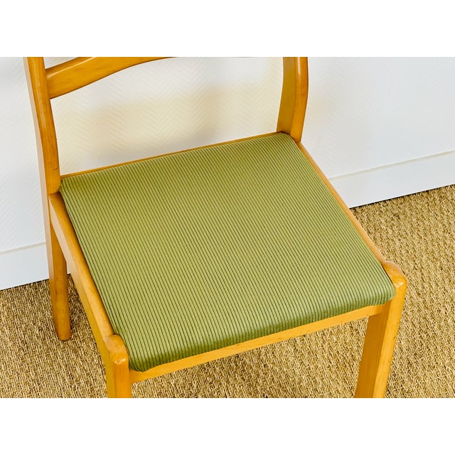 Vintage Beechwood and Green Corduroy Dining Chairs, 1960s, Set of 4 For Sale - Image 16 of 18