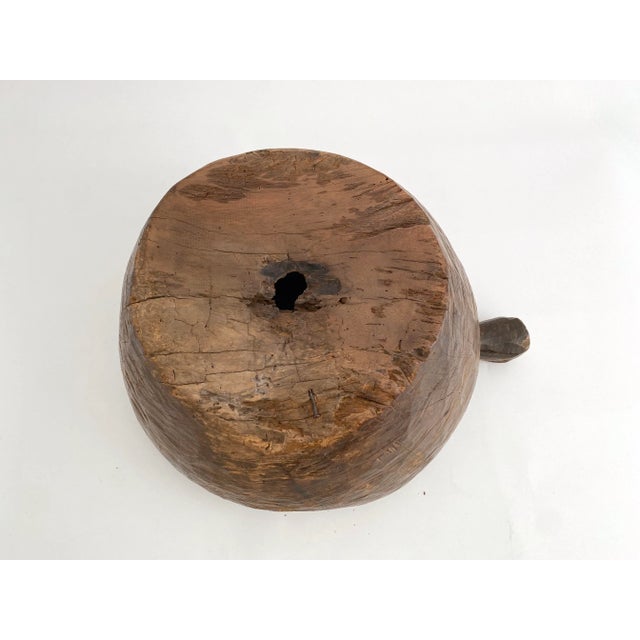 Brown Antique Teak Hand-Sculpted Bowl For Sale - Image 8 of 10