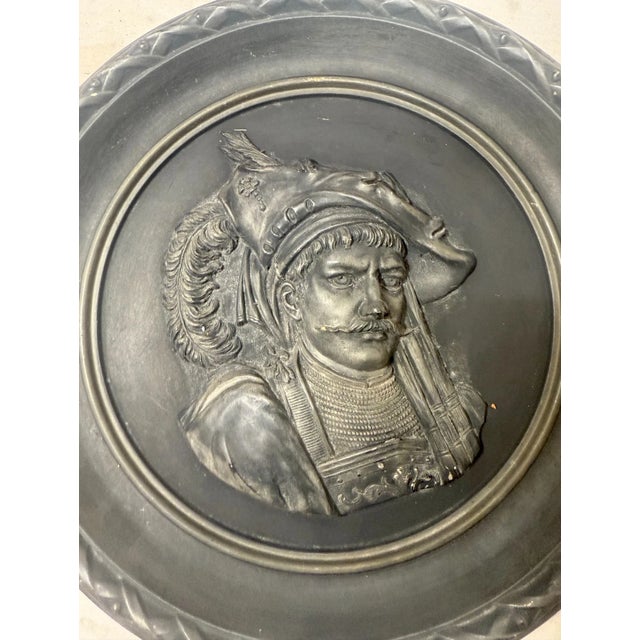 This antique 19th century terracotta pottery relief wall plate of Rubens is a unique and collectible piece of art pottery....