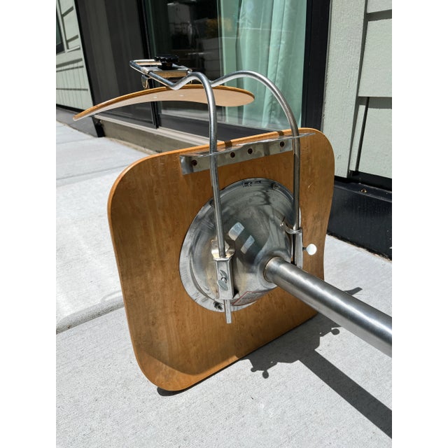 Silver 1950s Set of 2 Vintage "Ajustrite" Plywood Adjustable Swivel Drafting Chairs For Sale - Image 8 of 12