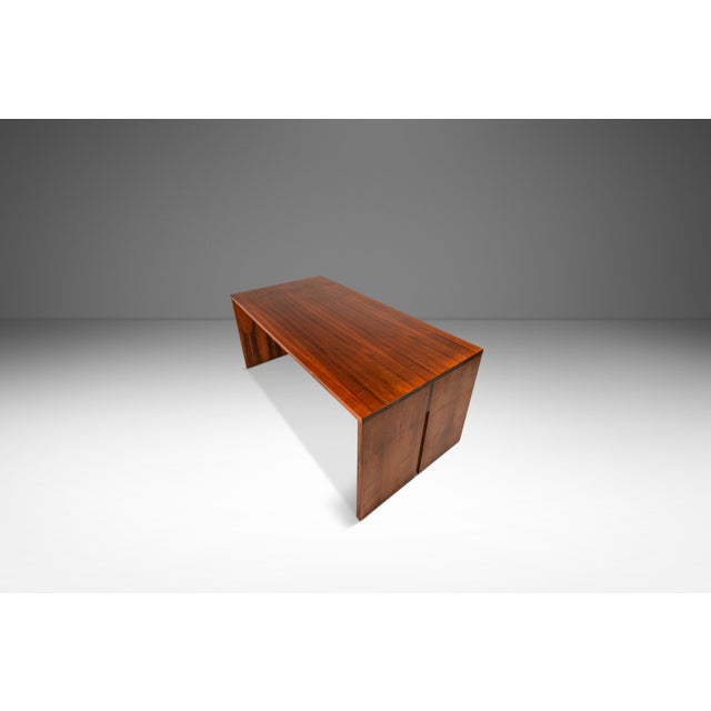 Substantial 6 Foot MCM Modernist Handmade Minimalist Custom-Made Studio / Gallery Dining Table in Walnut, Usa, C. 1980s For Sale - Image 4 of 18