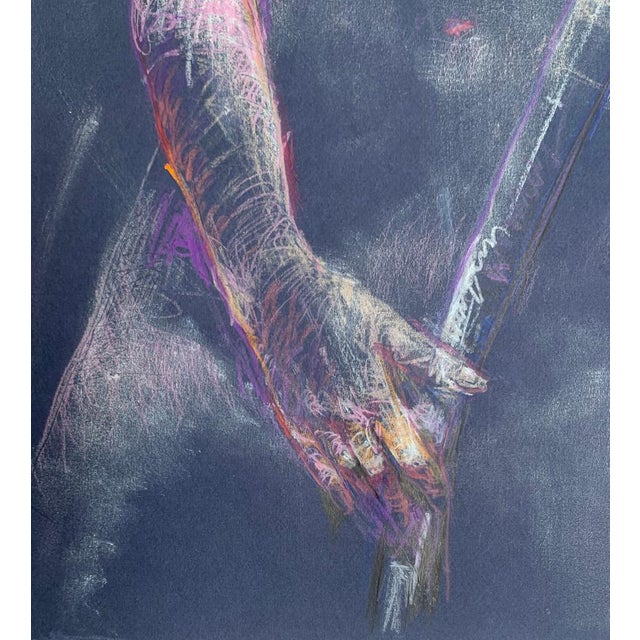 Early 21st Century Leszek Zegalski, A Kind, Blue Fantastic Creature, Pastel on Paper For Sale - Image 5 of 7