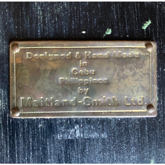 Maitland Smith Tessellated Faux Tortoise Shell Oval Table W Brass Inlay & Casters For Sale - Image 13 of 13