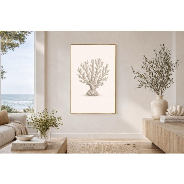 Branching Coral Study, Minimal Coastal Botanical Art Print, 24" × 36" For Sale - Image 4 of 10
