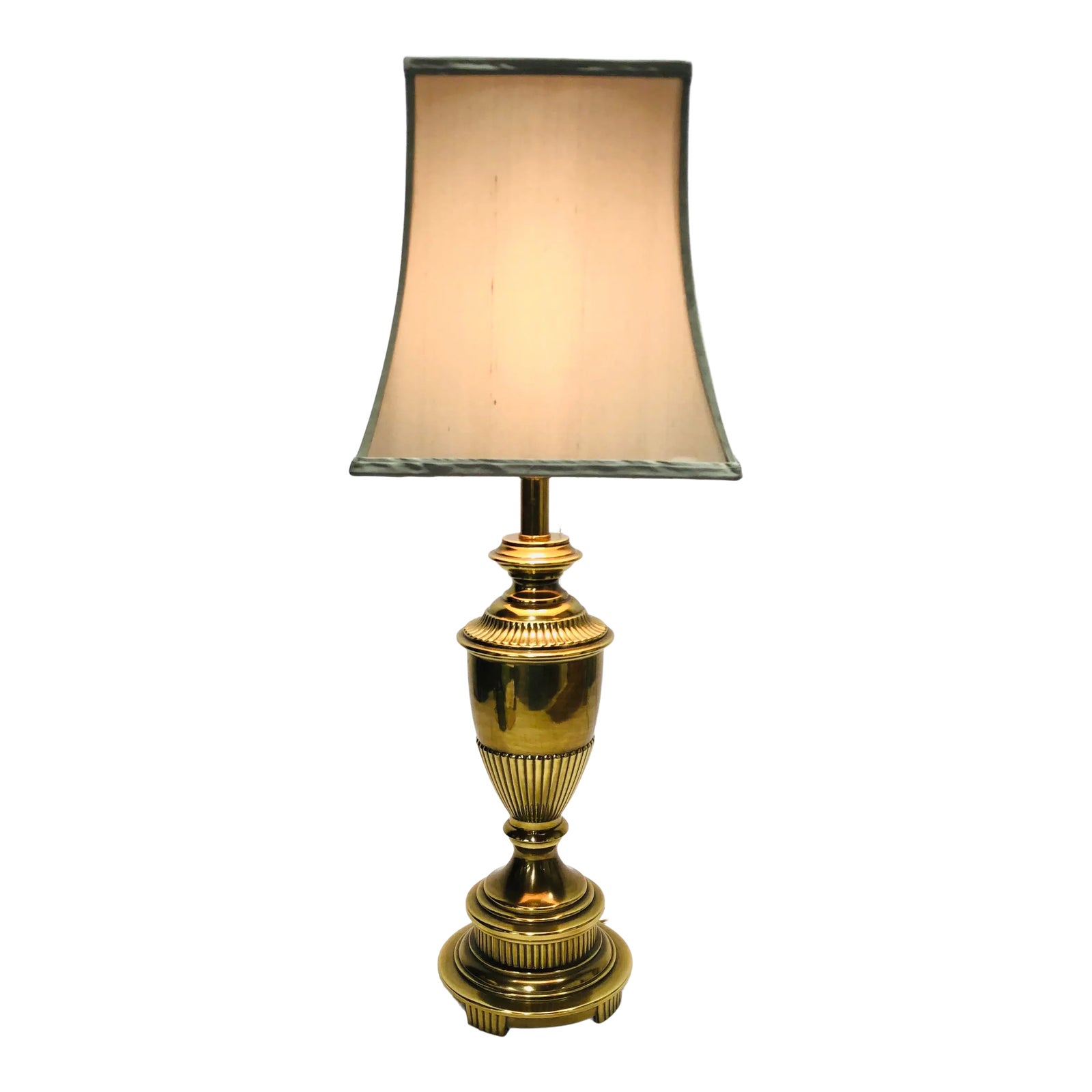 Ethan Allen Brass Table Lamp With Fluted Body Chairish