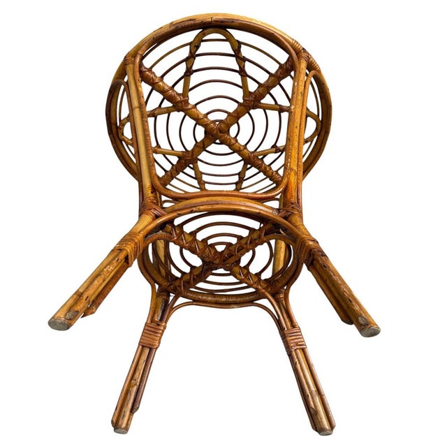 Vintage French Rattan Side Table, 1950s For Sale - Image 12 of 18
