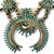 Mid 20th Century Vintage Zuni Squash Blossom Sterling Silver Turquoise Necklace With Earrings Set For Sale - Image 5 of 12