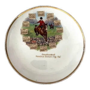 Antique 1914 Horse Rider Calendar Plate