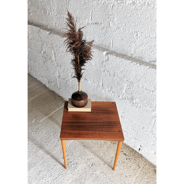 Brown Mid-Century Modern Side Table in Teak and Beech Wood, 1960s For Sale - Image 8 of 13