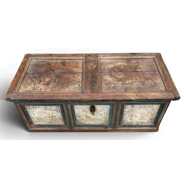 Gustavian (Swedish) Antique Painted Chest, 1773 For Sale - Image 3 of 12