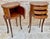 1930s Pair of French Louis XV Style Marquetry Nightstands With Drawers and Cabinet For Sale - Image 9 of 15