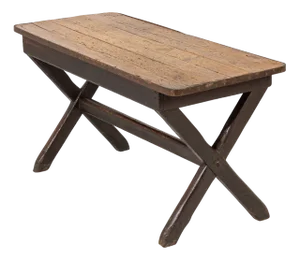 19th Century English Pine Tavern Trestle Table