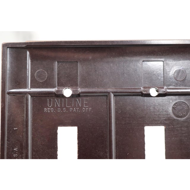 Traditional Vintage Bakelite Duplex Outlet Gang Light Switch Plate Cover For Sale - Image 3 of 5