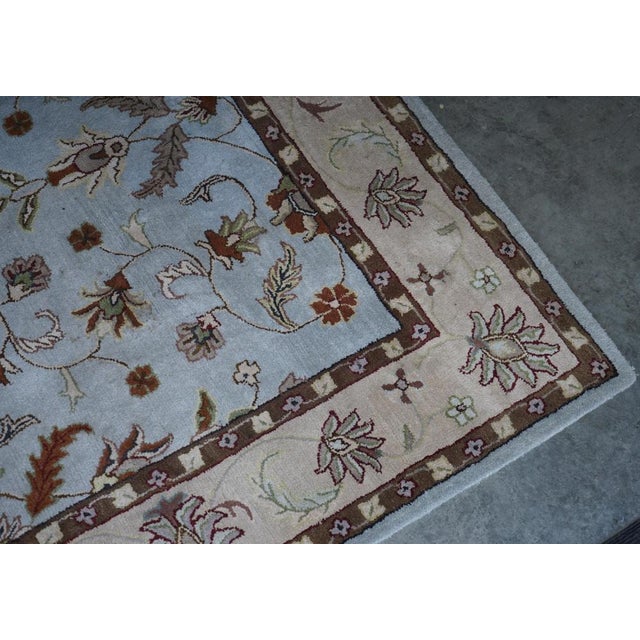 Blue Vintage French Hand Woven Blue Rug, 1940s For Sale - Image 8 of 16