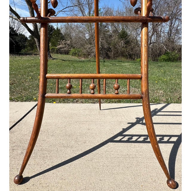 Antique Oak Ball & Stick Easel: Victorian Eastlake Style For Sale - Image 4 of 10
