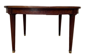 Louis XVI Style Extendable Oval Table in Mottled Mahogany, 1950s