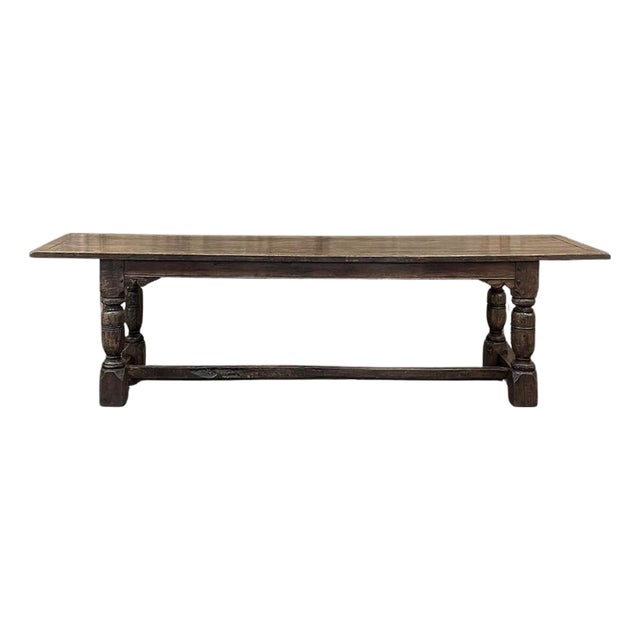 19th Century Rustic Country French Trestle Banquet Table For Sale