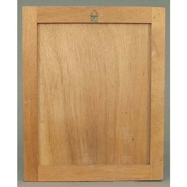 1920s Vintage Marquetry Depiction of the Mediterranean Seaside with Fishing Boats For Sale - Image 5 of 6