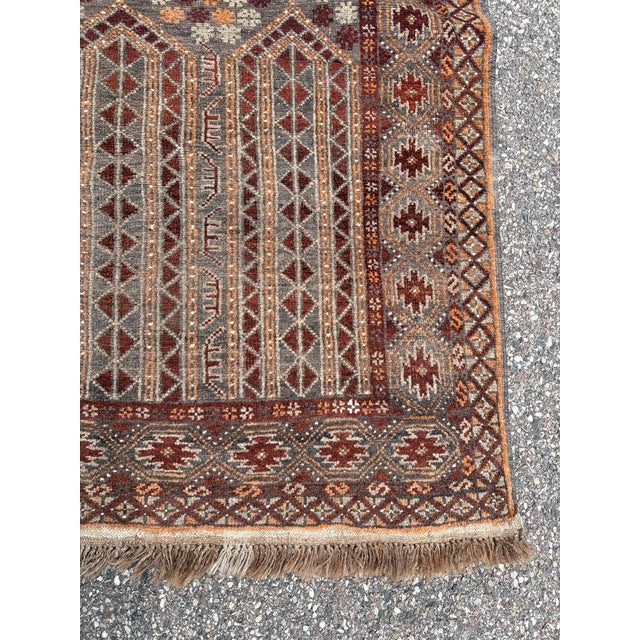 Baroque Hand-Woven Turkmen Rug, 1950s For Sale - Image 3 of 13