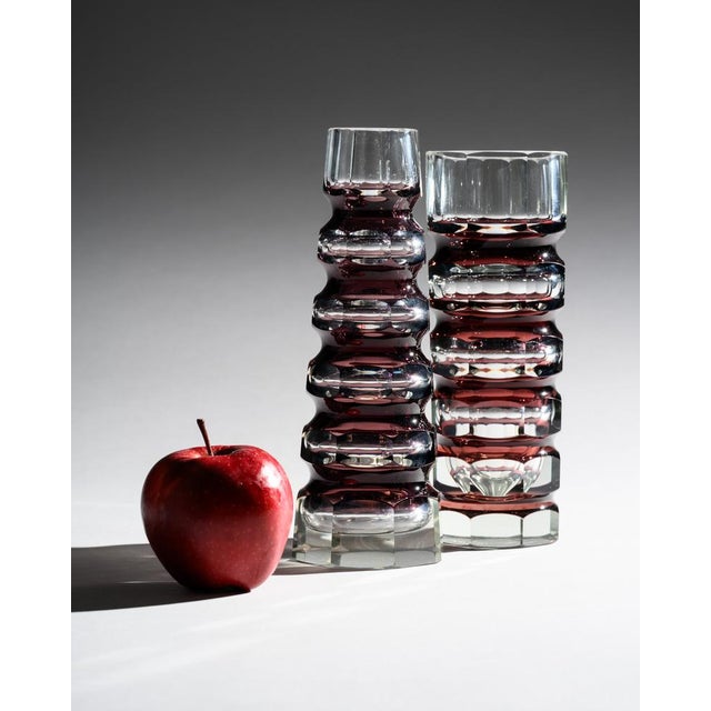Ruby Red Block Vases from Ilm-Kristall, East Germany, 1970s, Set of 2 For Sale - Image 3 of 18