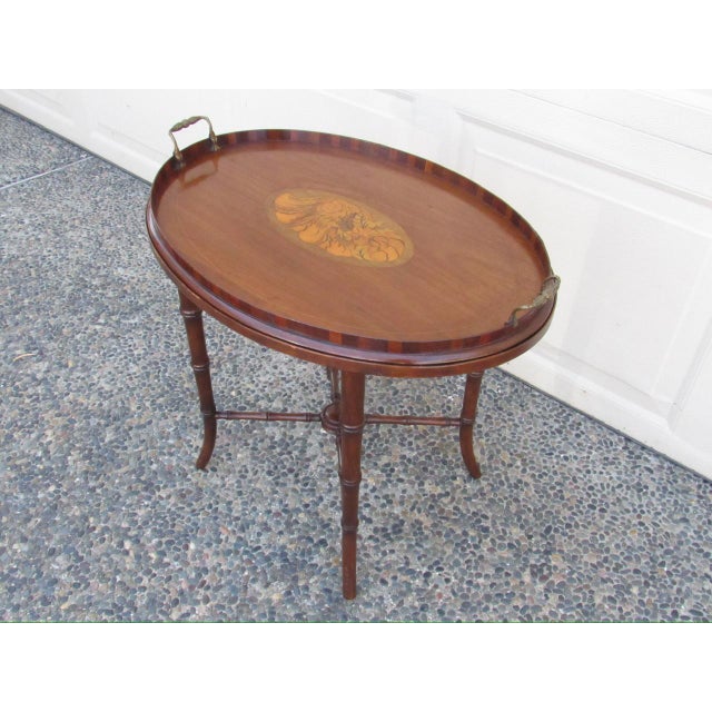 Antique English Mahogany Tray Table For Sale - Image 12 of 12