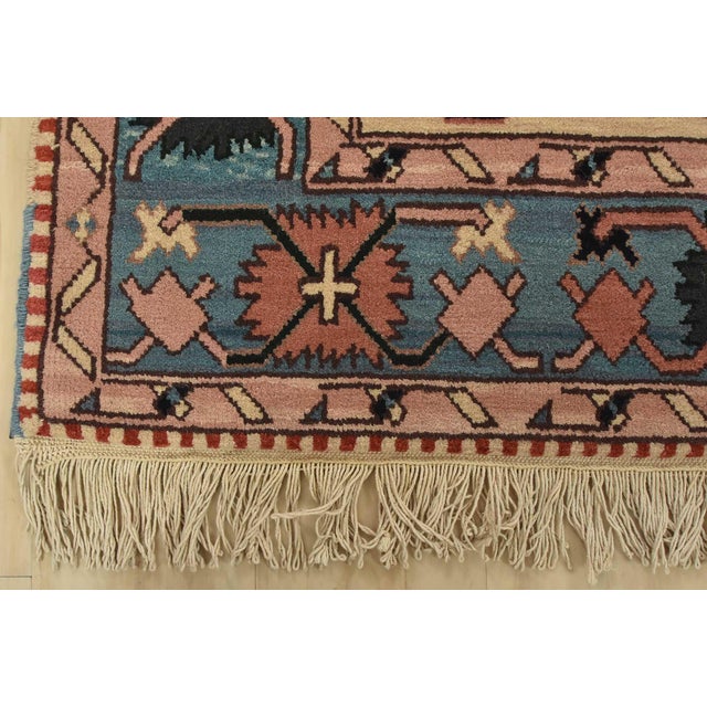 Heriz Rug 5’11” X 8’6” Ivory Wool Vintage Tribal Hand-Knotted Oriental Carpet For Sale - Image 12 of 15
