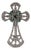 Vintage Inspired Statement Silver Cross Brooch Pendant With Emerald & Diamond For Sale