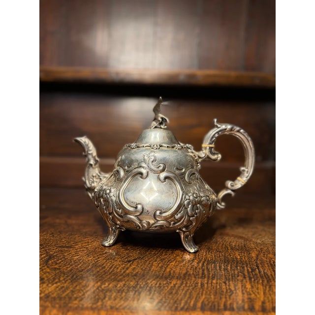 Metal Mid 19th Century English Victorian Sterling Silver Tea & Coffee Service, Louis XV Pattern For Sale - Image 7 of 11