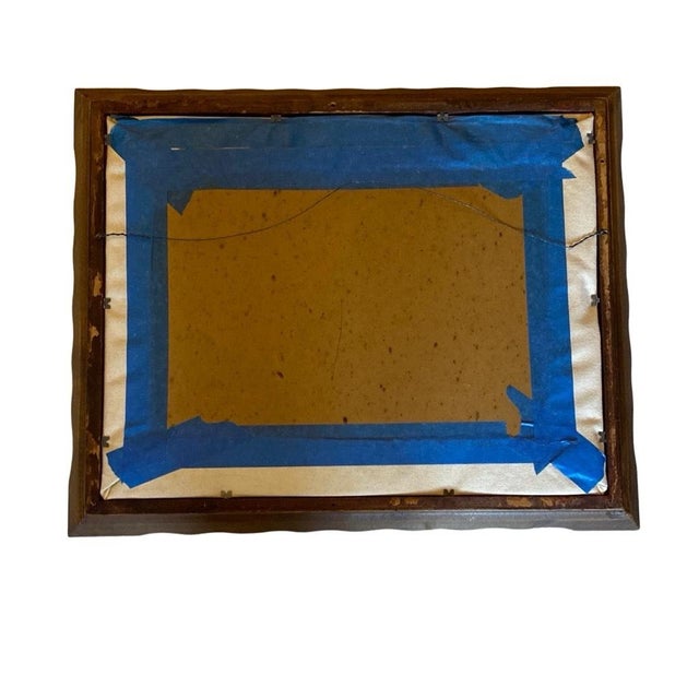 Traditional Vintage Crewel Embroidery Victorian Street Satin Design Charles Wysocki Finished Embroidered Piece For Sale - Image 3 of 6