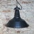 Vintage French Industrial Blue and Black Enamel Pendant Light For Sale - Image 4 of 5