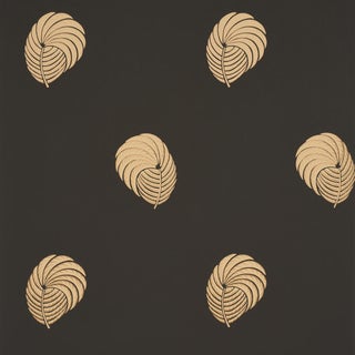 SAMPLE - Schumacher Royal Plume Wallpaper In Carbon For Sale
