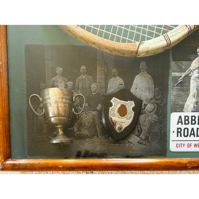 Vintage Wimbledon/British Tennis Memorabilia Wood Shadow Box For Sale - Image 4 of 9