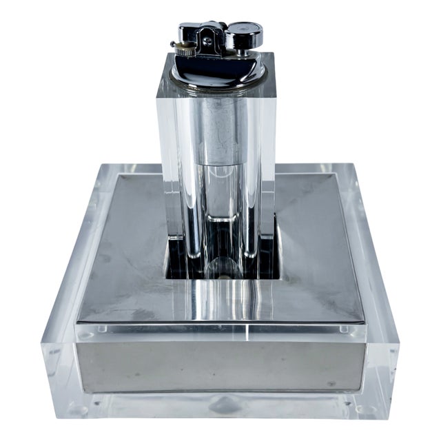 Vintage Ashtray and Lighter by Fabio Manlio Ciocca for Guzzini, 1970s, Set of 2 For Sale