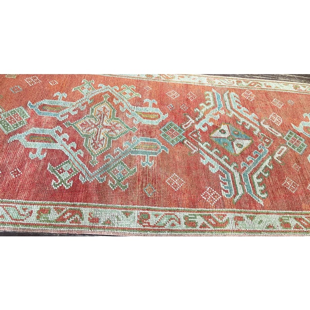 Antique Turkish Oushak Runner 3'0" × 17'2" For Sale - Image 11 of 11