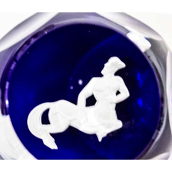 Contemporary Baccarat Zodiac Paperweight With Sagittarius Symbol - Signed For Sale - Image 3 of 5