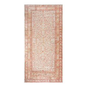 Remarkable Ivory Color With Angular Floral Design Antique Oushak Ghiordes Rug