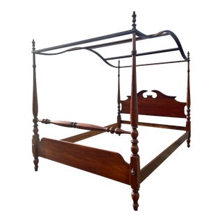 Vintage Cherry Four Poster Canopy Bed - Queen Size For Sale
