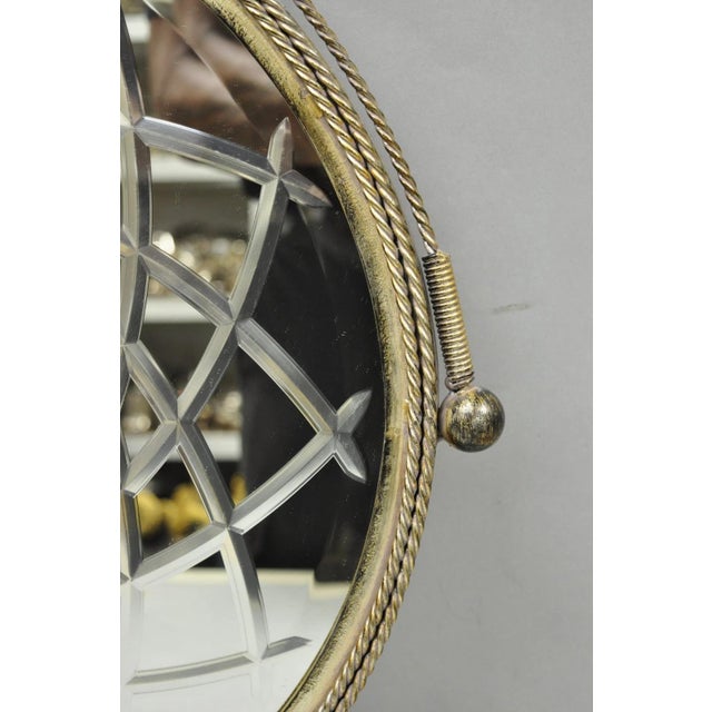 Contemporary Modern Hollywood Regency Round Etched Glass Hanging Wall Mirror For Sale In Philadelphia - Image 6 of 13