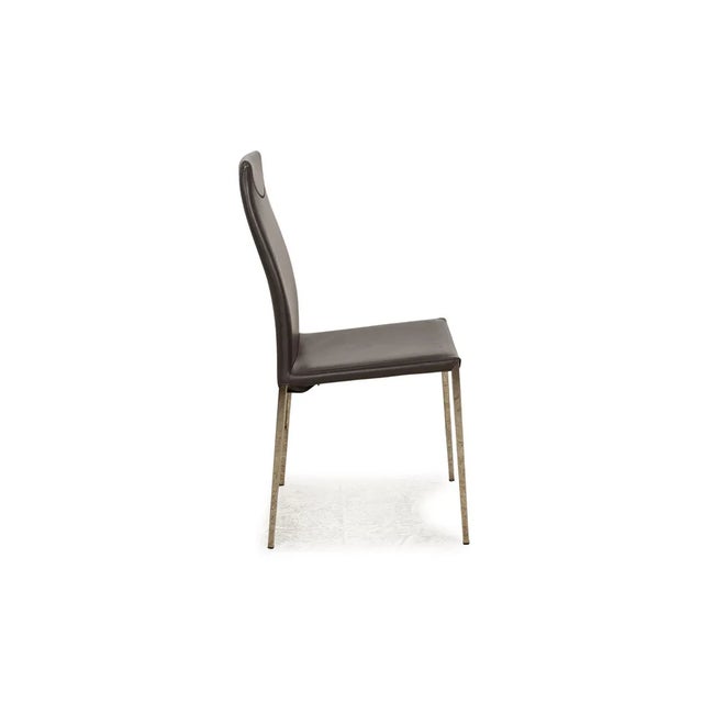 Maya Leather Chairs in Grey from Cattelan Italia, Set of 4 For Sale - Image 9 of 12