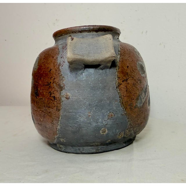 Brown Vintage Original Japanese Barag Studio Pottery Character Vase Jar W/ Handles For Sale - Image 8 of 13