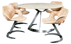 Table and Chairs by Boris Tabacoff, 1970s, Set of 5