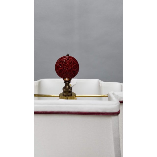 Wood 19th Century Japanese Birds on Branch Vase Lamp & Shade For Sale - Image 7 of 9