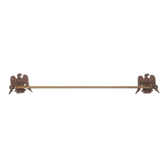 Vintage Brass Eagle Towel Bar For Sale