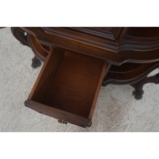 Vintage French Renaissance Carved Walnut China Cabinet For Sale In Philadelphia - Image 6 of 18