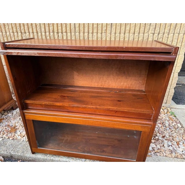 Brown Vintage Oak and Pine 2 Stacking Bookcase. For Sale - Image 8 of 12